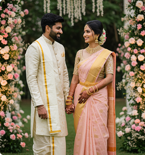 Couple making heart shape